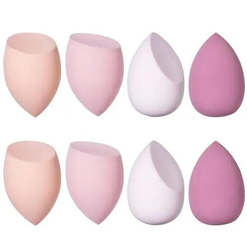 Produktbild: Makeup Schwamm, 8 Stück Beauty Blender Make Up Schwamm Schminkschwamm für Foundations, Puder Flüssigkeiten, Etc., Gesichtsschwamm Kommt In 3 Formen (Rosa)
