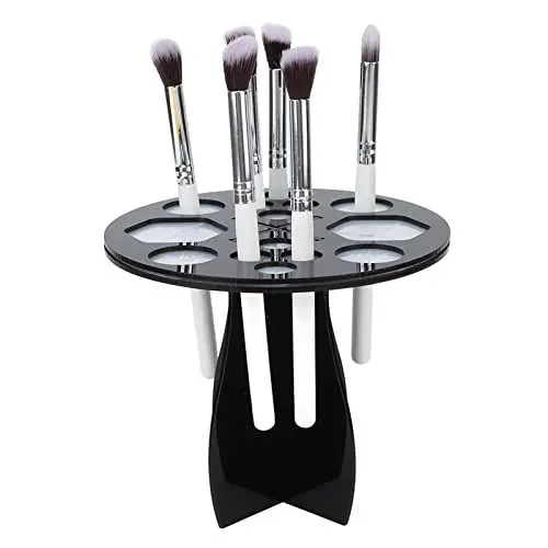 Produktbild: Make-up-Pinsel-Trockengestell 14 Löcher Multifunktionaler Make-up-Pinselhalter Make-up-Pinsel-Trocknerständer Bürstentrockner Acryl-Pinselhalter Ständer Baumablage Display (Schwarz)