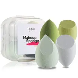 Produktbild: DUAIU Make-up-Schwamm-Set, 4 Stück, Beauty-Mixer, Foundation-Schwämme, 4 Farben, latexfrei, mit 1 Schwammhalter (Avocado-Grün)