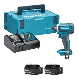 Produktbild: Makita Akku-Schlagschrauber 18 V / 5 Ah mit 2 Akkus und Ladegerät im Makpac, DTD152RTJ