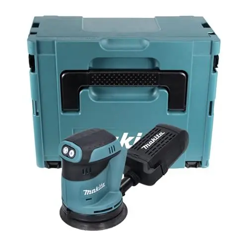 Produktbild: Makita DBO180ZJ Exzenterschleifer 18 V Makpac - ohne Akku und Ladegerät, Blau, Silber, 125 mm
