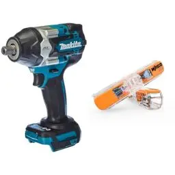 Produktbild: Makita DTW701Z Akku-Schlagschrauber 18 V (ohne Akku, ohne Ladegerät) & WAGO Klemme, 2-Leiter, 4 mm², Durchgangsverbinder mit Hebel, Transparent, 221-2411 (60 Stück)