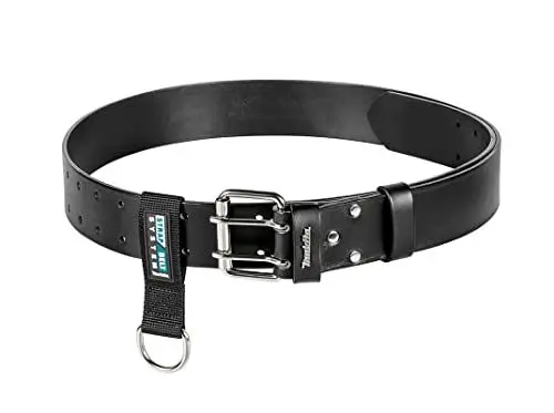 Produktbild: Makita E-15693 Schwerlast Ledergürtel schwarz, 138 cm lang, Ledergürtel aus Rindsleder, Echtleder, 40 mm breit, verstärkt mit Doppelstiftschnalle, modernes Design für Privat oder Arbeit