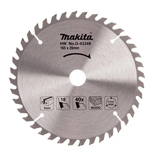 Produktbild: Makita D-03349 Kreissägeblatt für Holz 165 x 20 x 40 Zähne, silber/schwarz