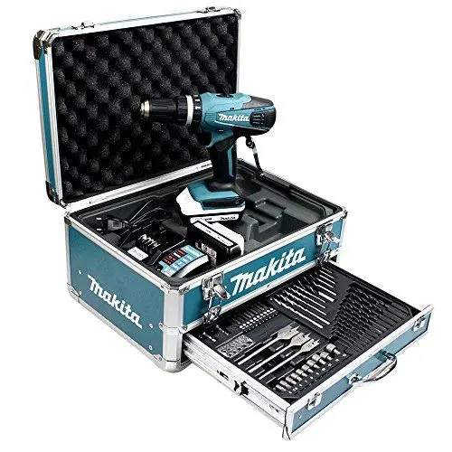 Produktbild: Makita HP457DWEX4 LI Akku-Schlagschrauber 18 V/1,3 Ah 13 mm Durchmesser (2 Batterien + Zubehörset hp457dwex4)