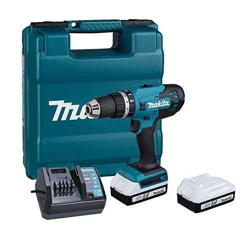 Produktbild: Makita Schlagbohrmaschine 18 V Li-Ion (2 x 1,5 Ah) Ø 13 mm – HP488D002 Petrol