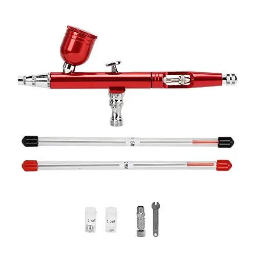 Produktbild: Mal-Airbrush-Pistole, verstellbares Sprühwerkzeug für die Werbung von T-Shirts, DIY-Kuchen (Rot)