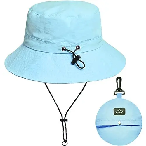 Produktbild: Malaxlx Blau Fischerhut Sonnenhut für Damen Herren Wasserdicht Bucket Hat Anglerhut Regenhut Sommerhut UV Schutz Strandhut Verstellbare Safari Boonie Hut
