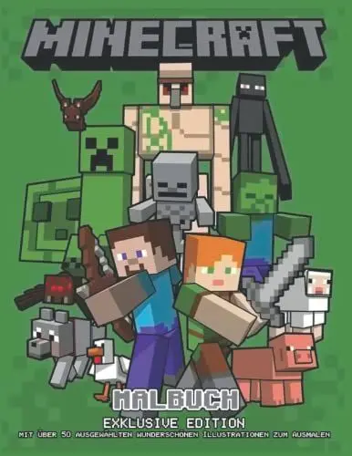 Produktbild: Malbuch – ΜINECRAFT - EXKLUSIVE EDITION mit über 50 ausgewählten wunderschönen Illustrationen zum Ausmalen