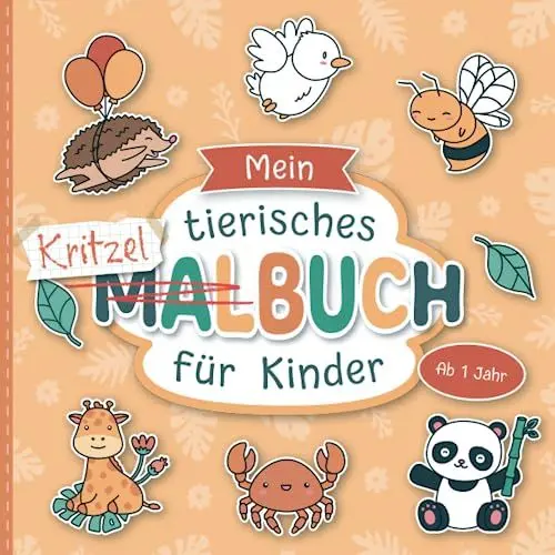Produktbild: Malbuch ab 1 Jahr: Große Tiermotive zum Ausmalen | Förderung der Kreativität und Motorik
