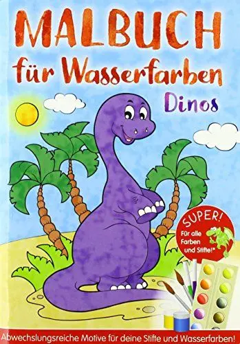 Produktbild: Malbuch für Wasserfarben - Dinos: Für alle Farben und Stifte