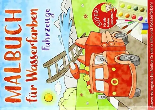 Produktbild: Malbuch für Wasserfarben - Fahrzeuge: Für alle Farben und Stifte