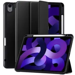 Produktbild: Maledan Hülle für iPad Air 6 11 Zoll 2024 M2/ iPad Air 5 4 (2022/2020 10,9 Zoll) mit Stifthalter, Weich TPU Schutzhülle Auto Schlafen/Wachen, Unterstützt Apple Pencil Pro/2. Gen/USB-C, Schwarz