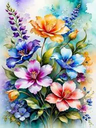 Produktbild: Malen Nach Zahlen Erwachsene Blumen-Malen Nach Zahlen Blumen Mit Pinseln und Acrylfarbe, DIY Set Basteln Erwachsene mit Pinseln und Acrylfarben für Home Decor(Rahmenlos,30x40cm)