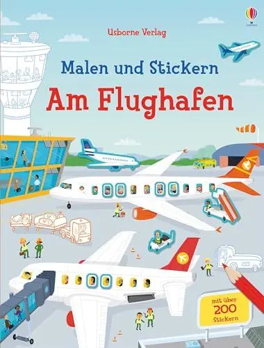Produktbild: Malen und Stickern: Am Flughafen: Mit über 200 Stickern (Malen-und-Stickern-Reihe)