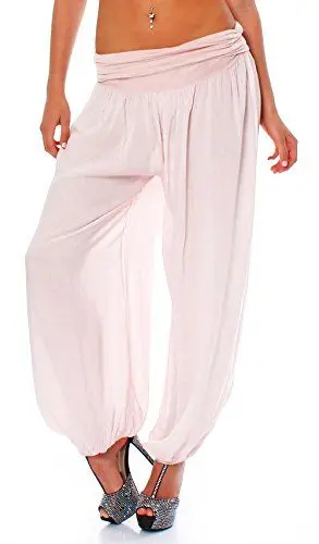 Produktbild: Malito - Damen Haremshose - Pumphose aus Baumwolle - leichte Sommer Stoffhose - Pluderhose zum Tanzen & Chillen - dünne Aladinhose 1482 (Rosa)