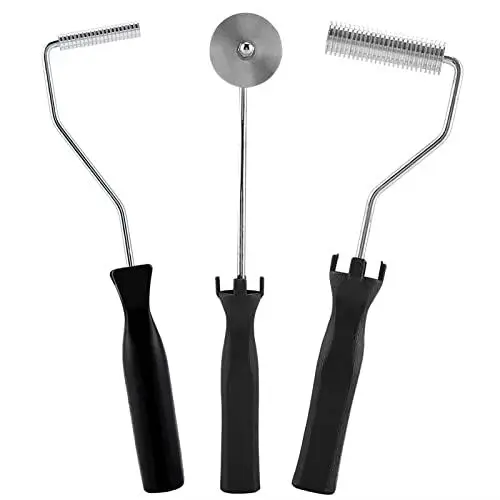 Produktbild: Malwerkzeuge, Fiberglas-Blasen-Laminierwalze, Aluminiumlegierung, Glasfaser-Blasen-Laminierwalze, ABS-Griff, Glasfaserwalzen-Set für GFK-FRP-Harzarbeiten, Farbwalzen (3-teiliges