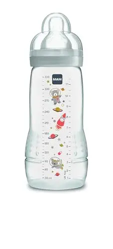 Produktbild: MAM Easy Active Babyflasche, mit Sauger, Größe 3, ergonomisch, 4+ Monate, 330 ml, neutral