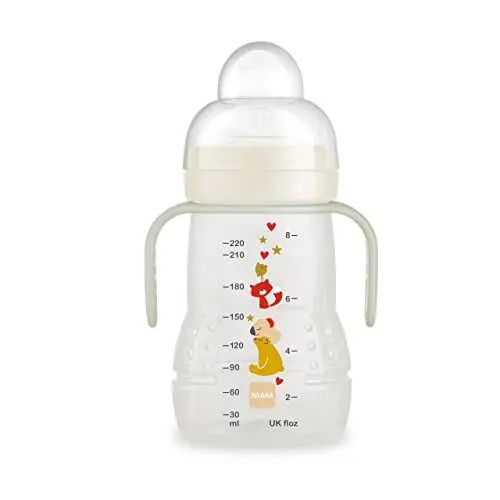 Produktbild: MAM Trainer+ Night Trinklernflasche (220 ml), Trinkbecher mit leuchtendem Griff für den Übergang zum Becher, Trinklernbecher tropffreiem Sauger und Trinkschnabel, 4+ Monate, Koala, opaque