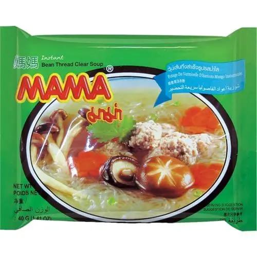 Produktbild: MAMA Instantglasnudeln klare Suppe – Leckeres Schnellgericht orientalischer Art – Authentisch thailändisch kochen – 30 x 40 g