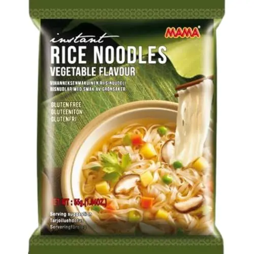 Produktbild: Mama Instantreisnudeln Gemüse – Glutenfreie Instantreisnudeln orientalischer Art – Authentisch thailändisch kochen – 24 x 55 g