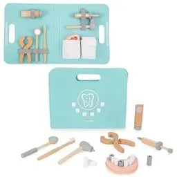Produktbild: Mamabrum, Kleiner Zahnarzt Set, Zahnarzt Set, Abschraubbare Tube Zahnpasta, Zahnbürste 11 Holzzähne und Imitation Backen zahnarzt Spielzeug Kinder Holz