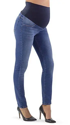 Produktbild: MAMAJEANS Roma - Schlanke Umstandsjeans, Elastisch und Bequem - Made in Italy (DE 44-2XL, Medium)