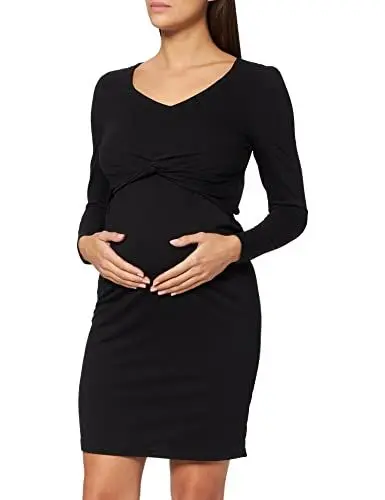 Produktbild: MAMALICIOUS Damen Mlmacy L/S Jersey Abk Dress 2f A. Noos Kleid, Schwarz, S EU