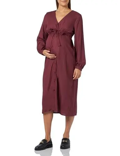 Produktbild: MAMALICIOUS Damen Mlsophia Lia L/S Wo Midi Dress 2f A, Rot, XS