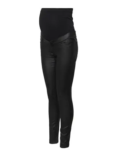 Produktbild: MAMALICIOUS Damen Vmmseven glatte belagte bukser Noos Pants, Black/Detail:coated, M / 32
