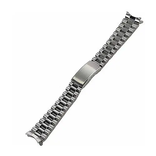 Produktbild: MAMA'S PEARL 19mm 20mm Day Date Style Stahlarmband passend for Seiko 5 Sxns80 Snxs79 Snxs79k Snxs77k Snxs73 Uhrenarmband Armband Ersatzteile(Silver,19mm)