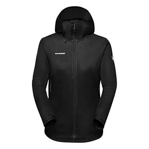 Produktbild: Mammut Ultimate VII SO Hooded Jacket Women | Outdoor Jacke für Damen, Wasserabweisende Softshelljacke, Funktionsjacke mit Kapuze, Gore-Tex Wanderjacke, Atmungsaktiv, Winddicht | Schwarz, L