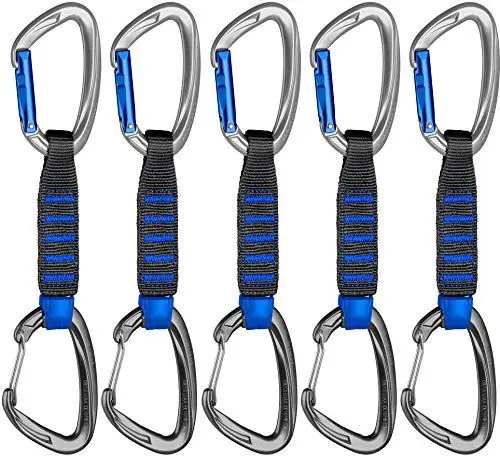 Produktbild: Mammut Karabiner 5er Pack Crag Express Sets Karabinerhaken, Mehrfarbig (Straight Gate/Wire Gate, Silve), 10 cm
