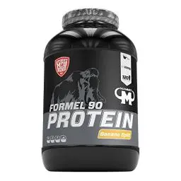 Produktbild: Mammut Nutrition Formel 90 Proteinpulver Banana Split – 3kg – 4-Komponenten Whey Protein Pulver mit Sojaproteinisolat, Milchprotein, Eiprotein & Vitamin B6 – 77% Eiweiß