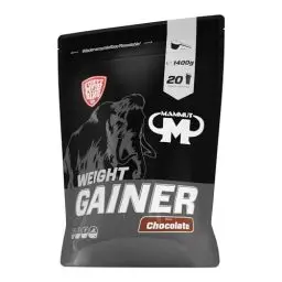 Produktbild: Mammut Nutrition Crash Weight Gainer Pulver Chocolate – 1400 g – 518 kcal/Shake für Gewichtszunahme – 80% Kohlenhydrate – 4-Komponenten Protein – Ideal für Ausdauer- und Leistungssportler