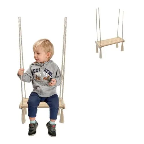 Produktbild: MAMOI® Babyschaukel aus Holz | Holzschaukel | Schaukelbrett aus Holz | Babyschaukel für zu Hause | Indoor-Schaukel | 100% ECO | Hergestellt in der EU