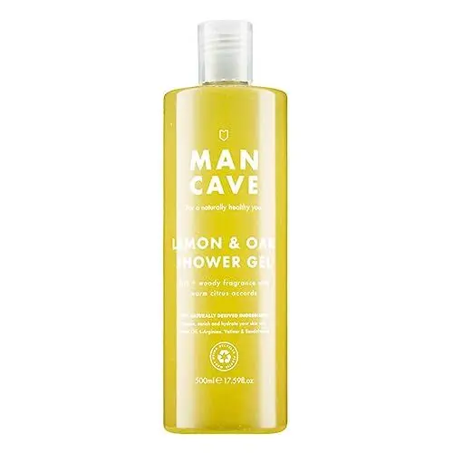 Produktbild: ManCave Duschgel Männer Lemon Oak, 500 ml Natürliche Formulierung - Duschgel Herren mit Zitronenöl, L-Arginin & Aloe Vera - Vegan, Tierversuchsfrei, Tube aus Recycling-Kunststoff - Hergestellt in GB