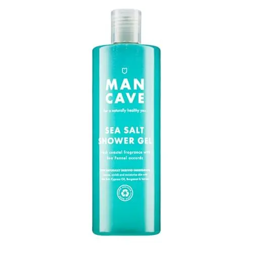Produktbild: ManCave Duschgel Männer mit Meersalz 500 ml - Erfrischendes Meeresaroma, Natürliche Formulierung, Sulfat- und Parabenfrei, Veganes Duschgel Herren - Tube aus Recycling-Kunststoff, Hergestellt in GB