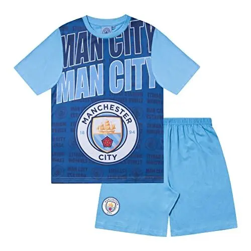 Produktbild: Manchester City FC - Jungen Schlafanzug-Shorty - Offizielles Merchandise - Geschenk für Fußballfans - Marineblau - 10-11 Jahre