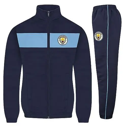 Produktbild: Manchester City FC - Jungen Trainingsanzug - Jacke & Hose - Offizielles Merchandise - Geschenk für Fußballfans - Dunkelblau & Hellblau - 10-11 Jahre