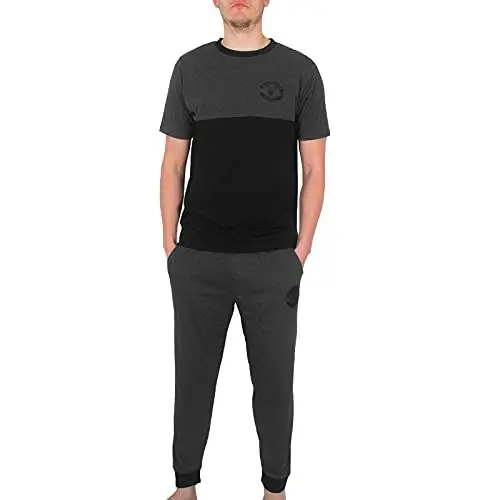Produktbild: Manchester United FC - Herren Premium-Schlafanzug mit Langer Hose - Offizielles Merchandise - Geschenk für Fußballfans - Grau - L