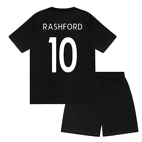 Produktbild: Manchester United FC - Kinder Schlafanzug-Shorty - Offizielles Merchandise - Schwarz Rashford - 8-9 Jahre