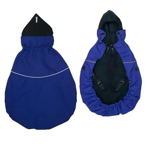 Produktbild: manduca by MaM® > Tragecover Flex < warmes & wasserdichtes Cover für Babytragen, einfach anzulegen (Winter Deluxe Navy)