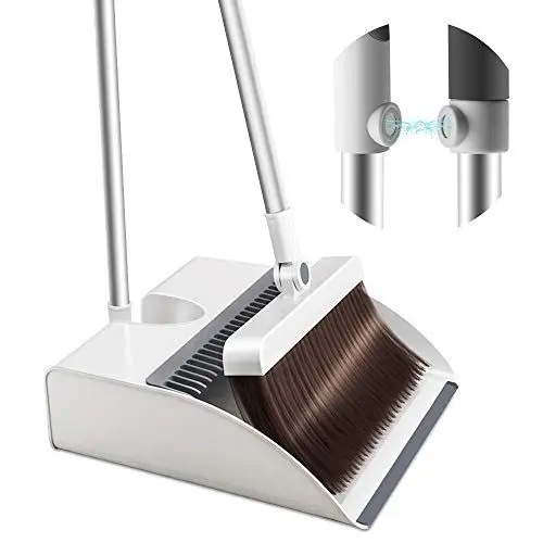 Produktbild: Manfore Kehrschaufel und Besen Set, Aufrecht Kehrset Set, Weichen, Langem Stiel, Magnete und Kehrblechzähne, Selbstschließender Schaufel & 360° Verstellbarer Besenkopf, für Küche Büro Schlanke Ecke