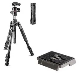 Produktbild: Manfrotto Befree Advanced Foto-Reisestativ-Kit, Klappverschluss, Aluminium, Kugelkopf und 200PL Schnellwechselplatte 1/4 Zoll, tragbar und kompakt für DSLR- und spiegellose Kameras, Kamerazubehör