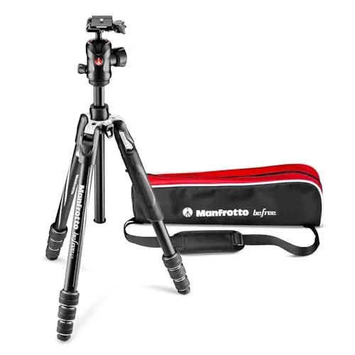 Produktbild: Manfrotto Befree Advanced GT PRO Travel Tripod, Twist Lock with Ball Head for Canon, Nikon, Sony, DSLR, CSC, Mirrorless, Up to 12 kg, Lightweight with Tripod Bag, Aluminium, Black, MKBFRTA4GT-BH