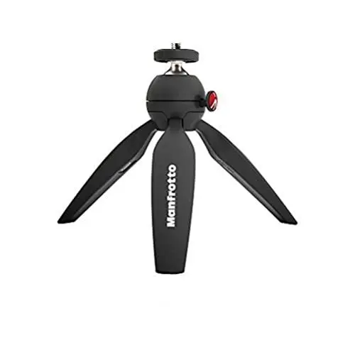 Produktbild: Manfrotto MTPIXIMII-B, PIXI Mini-Stativ mit Handgriff für kompakte Systemkameras, DSLRs, Spiegellos, Video, Hergestellt in Italien, aus Technopolymer und Aluminium, Schwarz