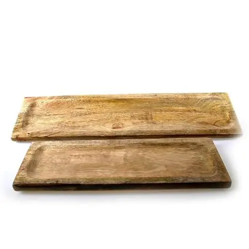 Produktbild: Mango Holztablett Natur - 46 x 13 cm - Advents Kerzen Tablett - Weihnachts Deko Obst Schale Teller