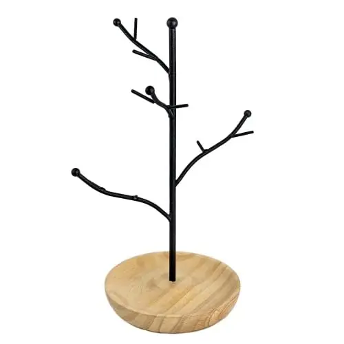 Produktbild: Mango Steam Schmuckbaum-Aufhänger für Ohrringe und Ringe (Schwarzes, Holz)