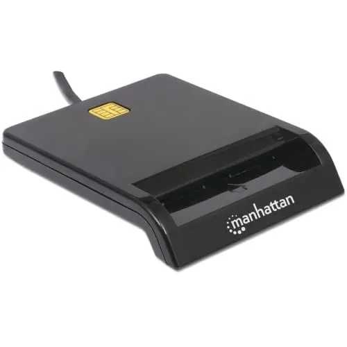 Produktbild: Manhattan 102049 Smartcard-Lesegerät Chipkartenleser USB extern schwarz